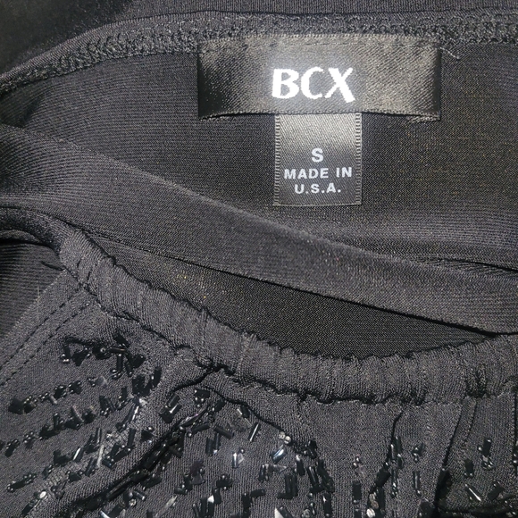 BCX Black Sleeveless Wrap Top with Beaded Detailing S - Picture 7 of 7